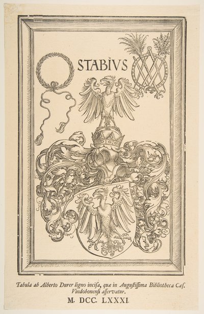 Johan Stabiuksen vaakuna, painos 1781.n.d. tekijältä Albrecht Dürer