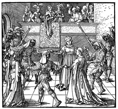 Torchlightin tanssi, Augsburg, 1516, 1936 tekijältä Albrecht Dürer