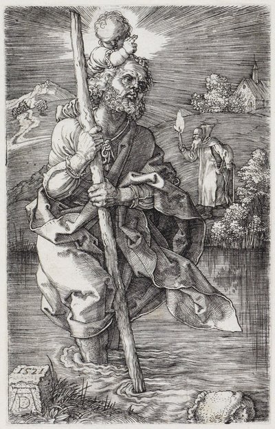 Pyhä Kristoforus, katse oikealle tekijältä Albrecht Dürer