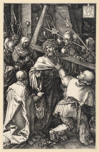 Kärsimyksen mies ruoskimispylvään äärellä (Kupferstich-Passion) tekijältä Albrecht Dürer