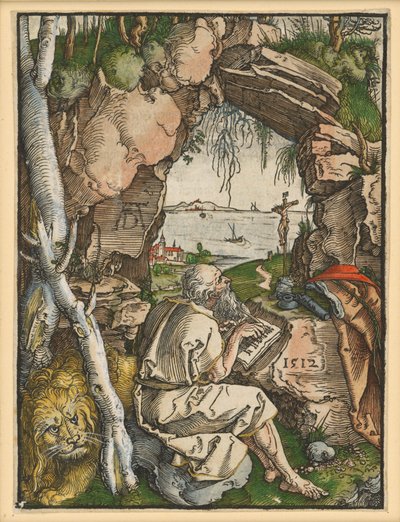 Pyhä Hieronymus kalliokellarissa tekijältä Albrecht Dürer