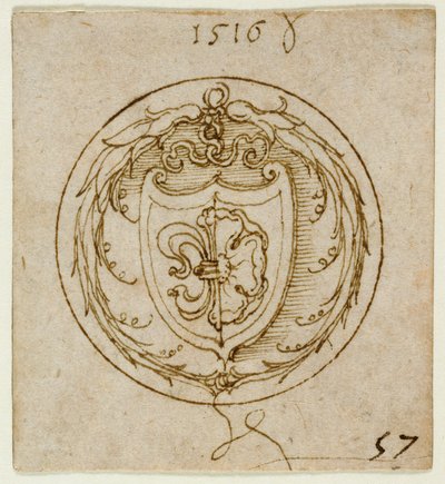 Lazarus Spenglerin vaakunalla varustetun koristeen tai sinettisormuksen mallia varten tekijältä Albrecht Dürer