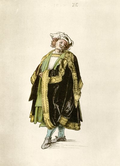 Keisarillisen hovipuvun suunnittelu tekijältä Albrecht Dürer
