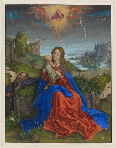 Pyhä perhe ja perhonen tekijältä Albrecht Dürer