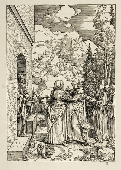 Marian vierailu Elisabetin luona (Marian elämä) tekijältä Albrecht Dürer