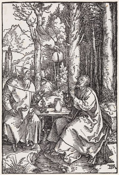 Pyhät erakot Antonius ja Paulus tekijältä Albrecht Dürer
