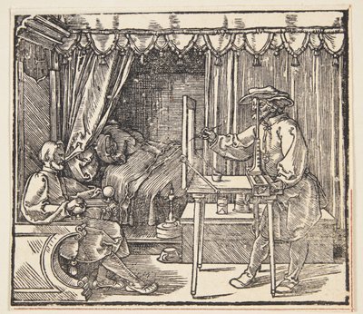 Piirtäjä piirtää muotokuvan tekijältä Albrecht Dürer