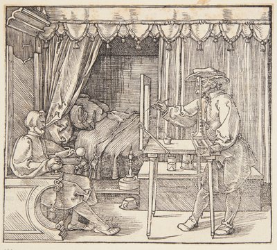 Piirtäjä piirtää muotokuvan tekijältä Albrecht Dürer