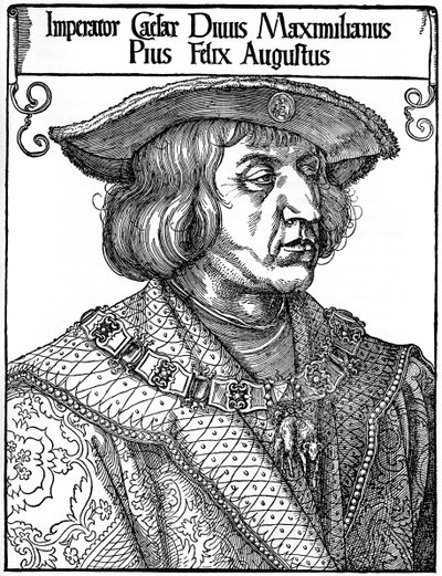 Keisari Maximilian I, 1519, 1936 tekijältä Albrecht Dürer