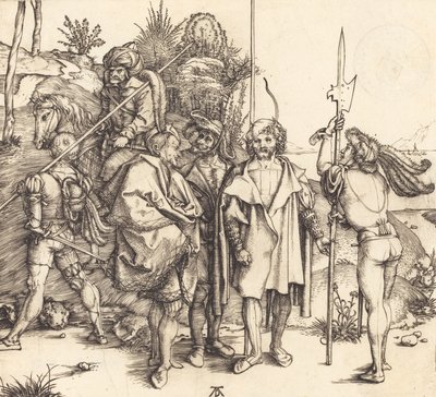 Viisi sotilasta ja turkkilainen hevosen selässä, 14951496. tekijältä Albrecht Dürer