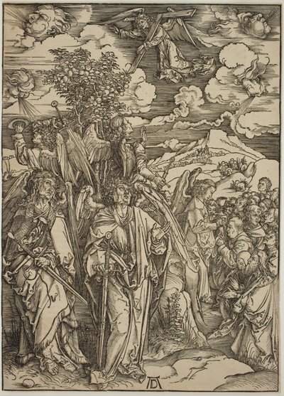 Neljä enkeliä pysyttelemässä tuulessa tekijältä Albrecht Dürer