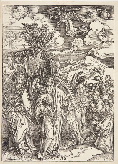 Neljä enkeliä pysyttelemässä tuulessa tekijältä Albrecht Dürer