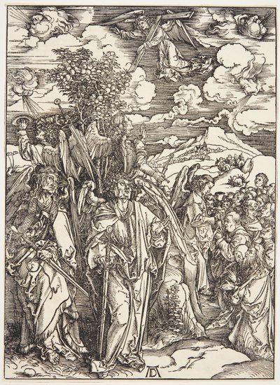 Neljä enkeliä pysyttelemässä tuulessa tekijältä Albrecht Dürer