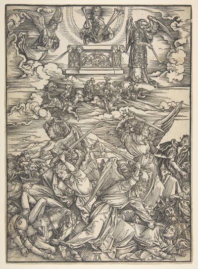 Neljä kostavaa enkeliä, Apocalypse-sarjasta.n.d. tekijältä Albrecht Dürer