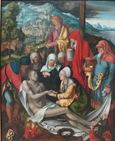 Saksa: Beweinung Christi ("Glimsche Beweinung") Kristuksen valittaminen. tekijältä Albrecht Dürer