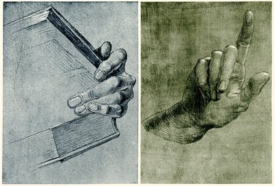 Käsi kirjan kanssa tekijältä Albrecht Dürer