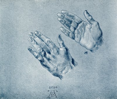 Rukoilevan keisari Maximilianuksen kädet tekijältä Albrecht Dürer