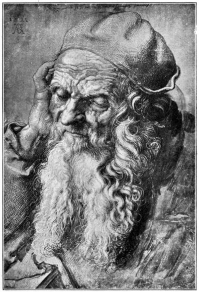 Vanhan miehen pää, 1400-luvun loppu - 1500-luvun alku, 1912. tekijältä Albrecht Dürer