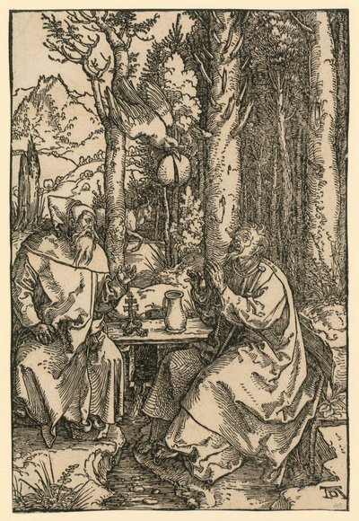 Pyhät erakot Antonius ja Paulus tekijältä Albrecht Dürer