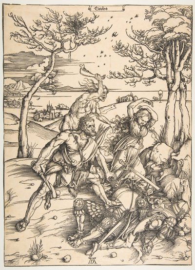 Hercules valloittaa molionidikaksoset.n.d. tekijältä Albrecht Dürer