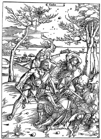 Hercules Killing the Molionides, c1496-1498, 1936 tekijältä Albrecht Dürer