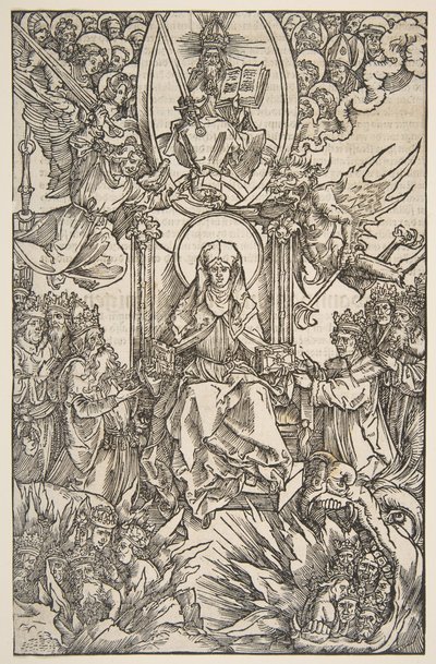 Kuvitus Revelationsista Sancte Birgitte, Koberger Nürnberg 1502 saksalainen teksti.n.d. tekijältä Albrecht Dürer