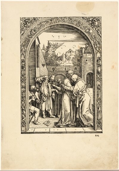 Joachim ja Pyhä Anna tapaavat Golden Gatessa, elokuvasta Neitsyt tekijältä Albrecht Dürer