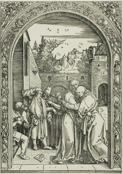 Joachim ja St. Anna tapaavat Golden Gatessa, elokuvasta The Life of the Virgin tekijältä Albrecht Dürer