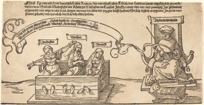 Oikeus, totuus ja järki pörssissä istuvan tuomarin ja nukkuvan hurskauden kanssa tekijältä Albrecht Dürer