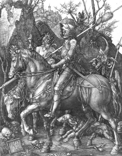 Ritari, kuolema ja paholainen, 1513 tekijältä Albrecht Dürer