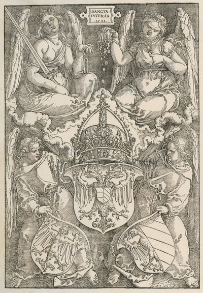 Solmu, jossa on sydämenmuotoinen kilpi tekijältä Albrecht Dürer