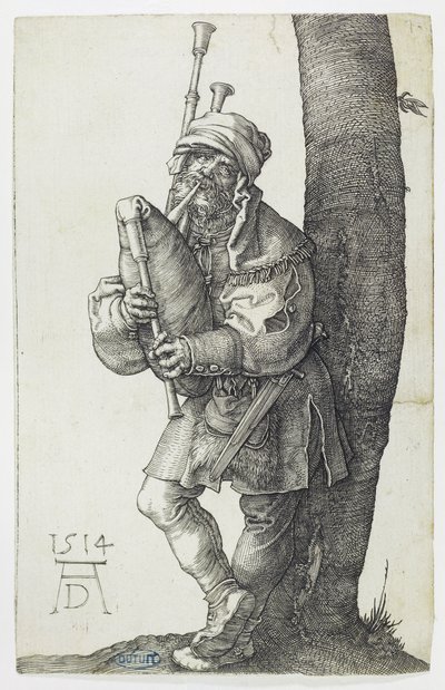 Säkkipillinsoittaja (Bartsch 91) tekijältä Albrecht Dürer