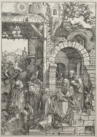 Neitsyen elämä: Maagien palvonta, 1504-1505. tekijältä Albrecht Dürer