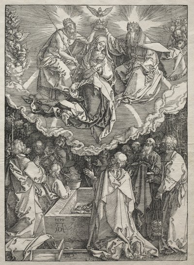 Neitsyen elämä: Neitsyt taivaaseenastuminen, 1504-1505. tekijältä Albrecht Dürer