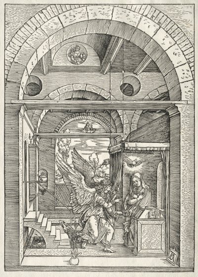 Neitsyen elämä: Ilmoitus, 1504-1505. tekijältä Albrecht Dürer