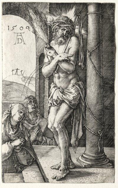 Surun mies pylvään luona tekijältä Albrecht Dürer