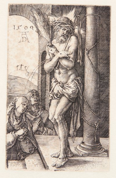 Kärsimysten mies pylvään äärellä tekijältä Albrecht Dürer