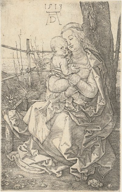 Maria ja lapsi puun juurella tekijältä Albrecht Dürer