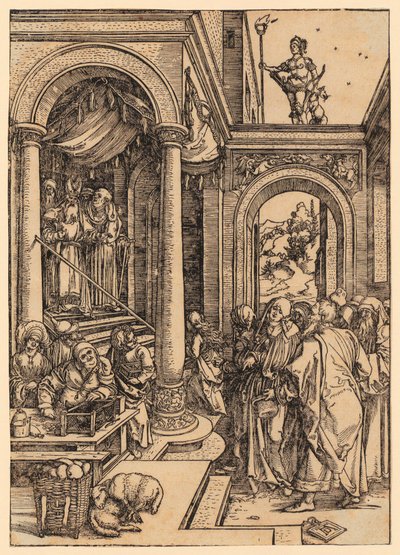 Neitsyt Marian temppelimatka, sarjan ”Neitsyt Marian elämä” 6. kuva tekijältä Albrecht Dürer