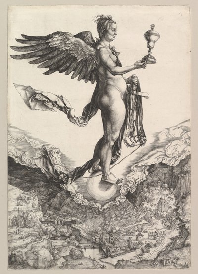 Nemesis Suuri onni, 1501-2. tekijältä Albrecht Dürer