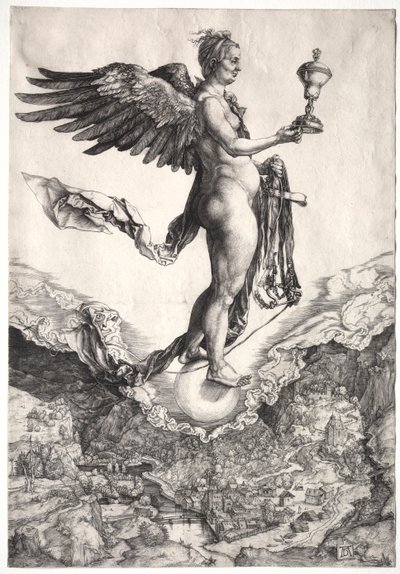 Nemesis, c. 1501-1502. tekijältä Albrecht Dürer