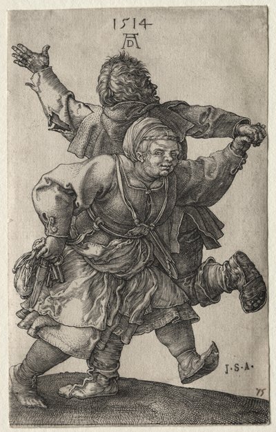 Tanssiva talonpoikaispari tekijältä Albrecht Dürer