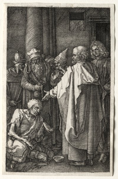 Pietari ja Johannes parantavat rampaa temppelin portilla, 1512. tekijältä Albrecht Dürer