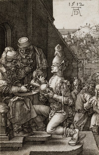 Pilatus pesee kätensä kärsimyksestä, 1512 tekijältä Albrecht Dürer