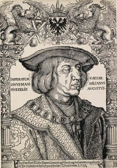 Keisari Maximilian I:n muotokuva, c1519 tekijältä Albrecht Dürer
