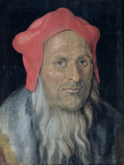 Muotokuva parrakas mies punaisessa hatussa, 1520 tekijältä Albrecht Dürer