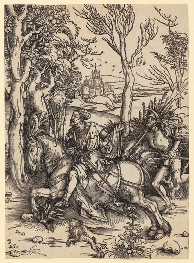 Ratsastaja ja palkkasotilas tekijältä Albrecht Dürer