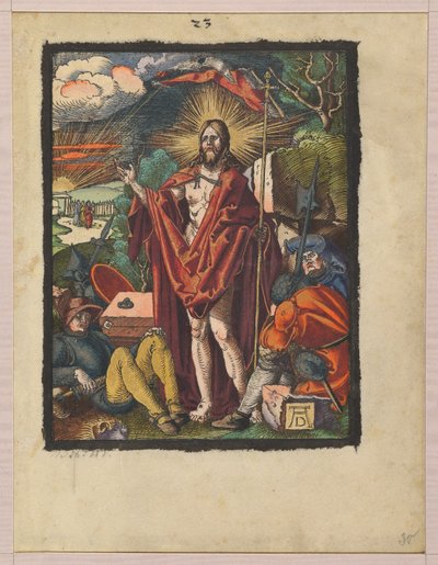 Auferstehung, aus "Die kleine Holzschnittpassion" tekijältä Albrecht Dürer