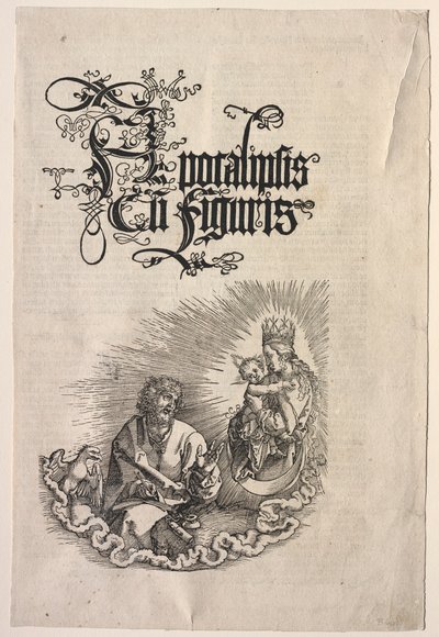 Pyhän Johanneksen ilmestys: Apokalypsin otsikkosivu, 1511. tekijältä Albrecht Dürer