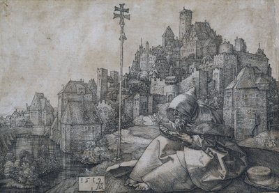 Pyhä Antonius kaupungin edessä, 1519 tekijältä Albrecht Dürer